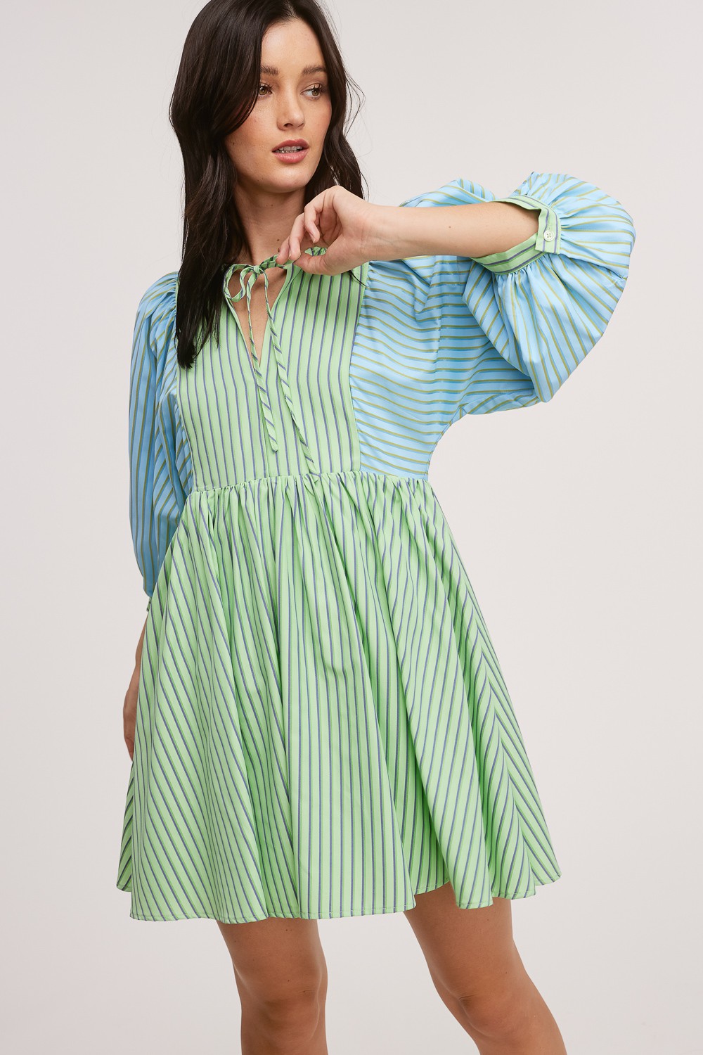 Stripe Color-block Mini Dress