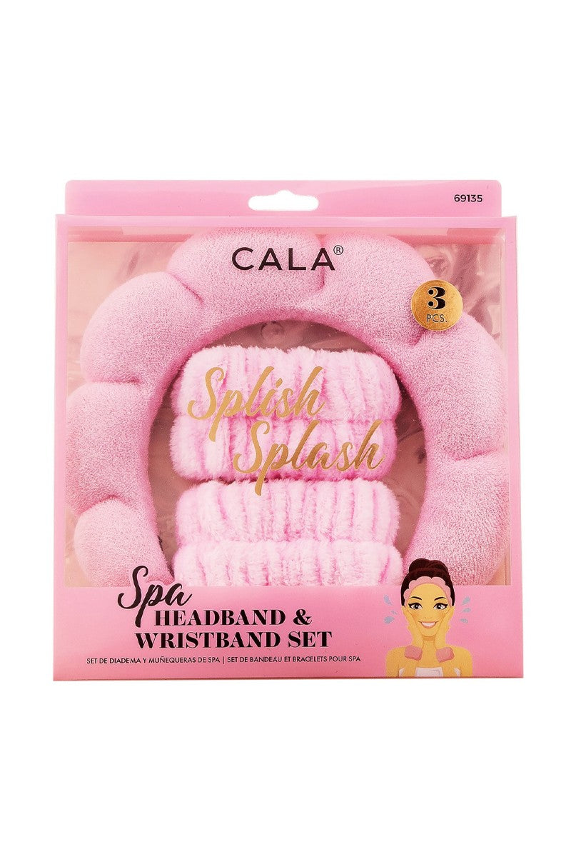 Pink Spa Headband & Wristband Set