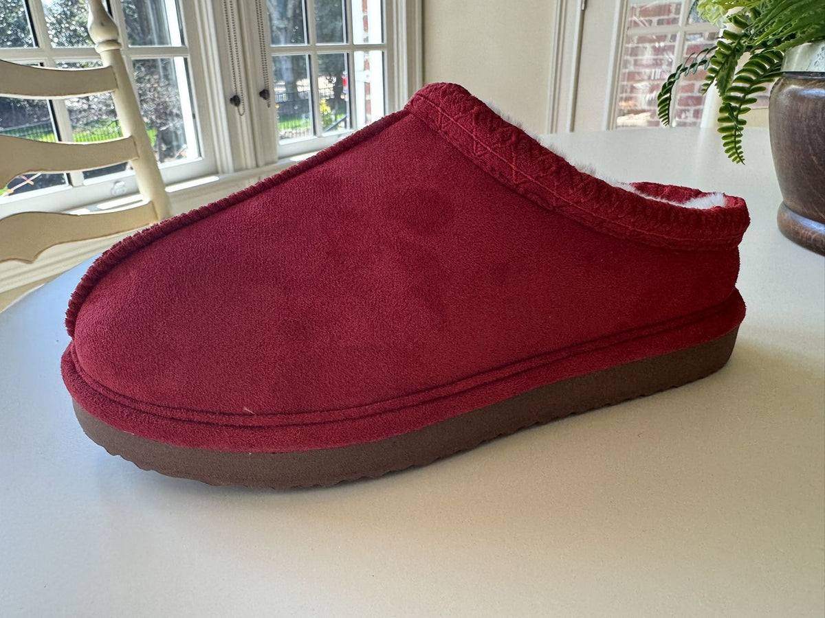 Ruby Red Platform Slippers