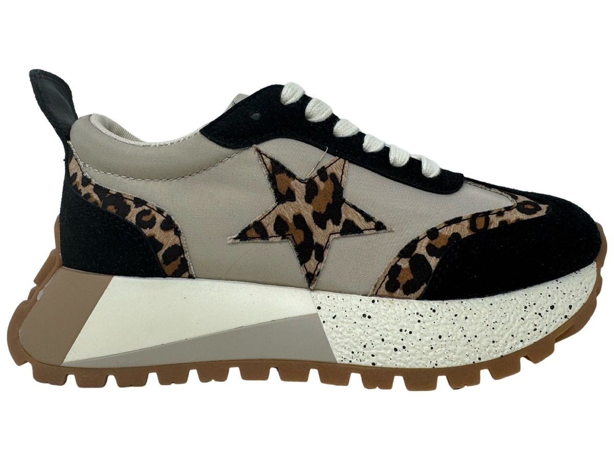 Leopard Retro Media Sneakers