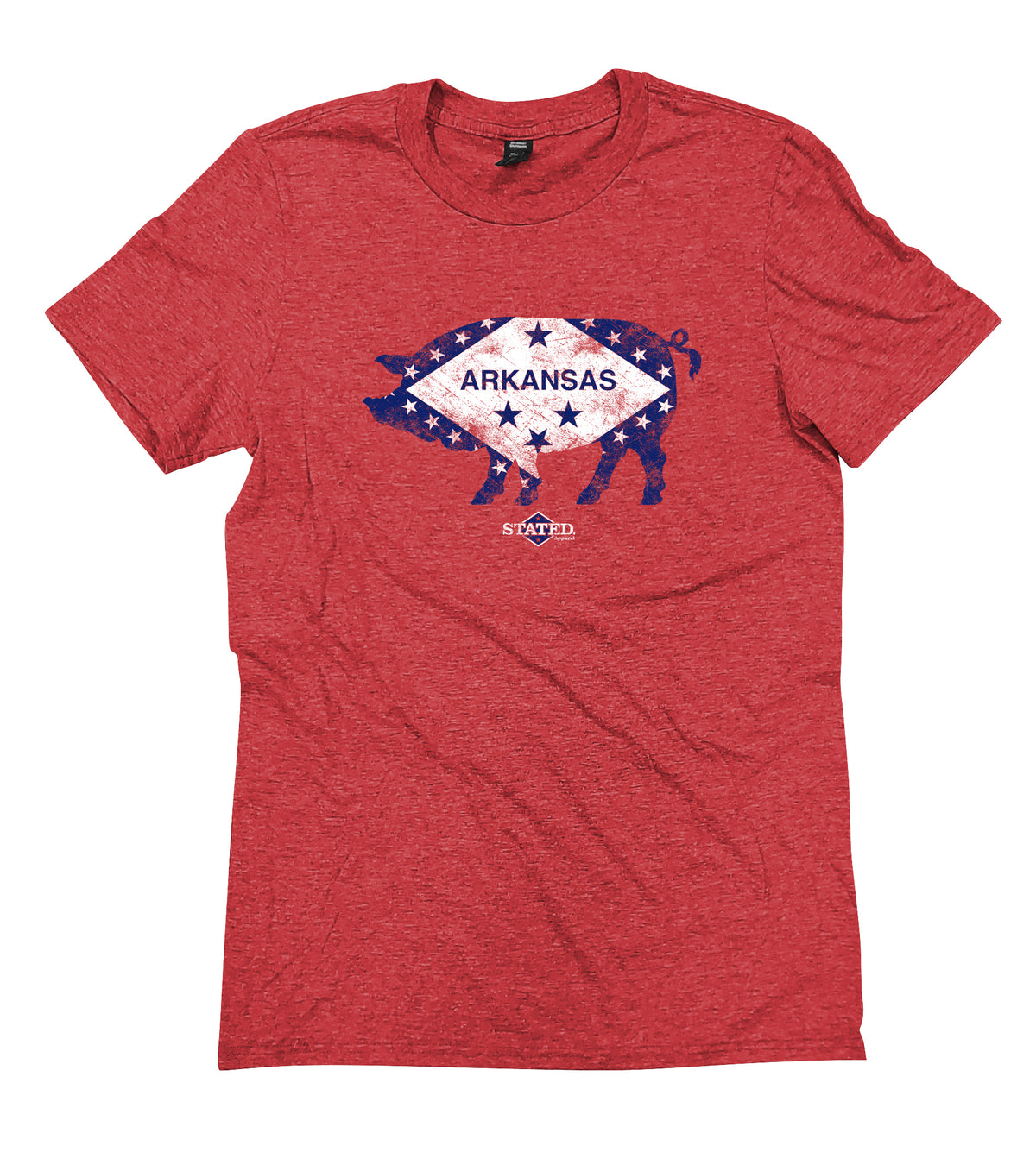 Arkansas Pig Flag T-shirt - Red