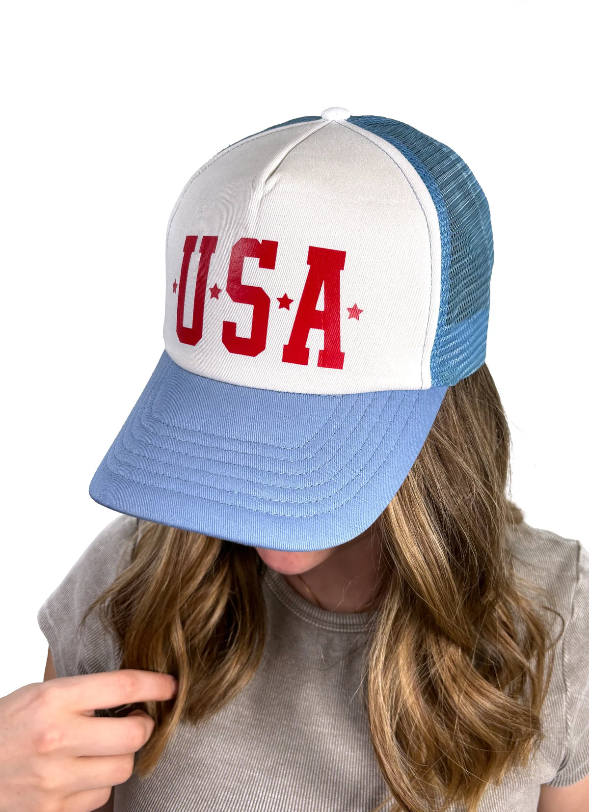 Blue Hat/Red Letters USA Hat