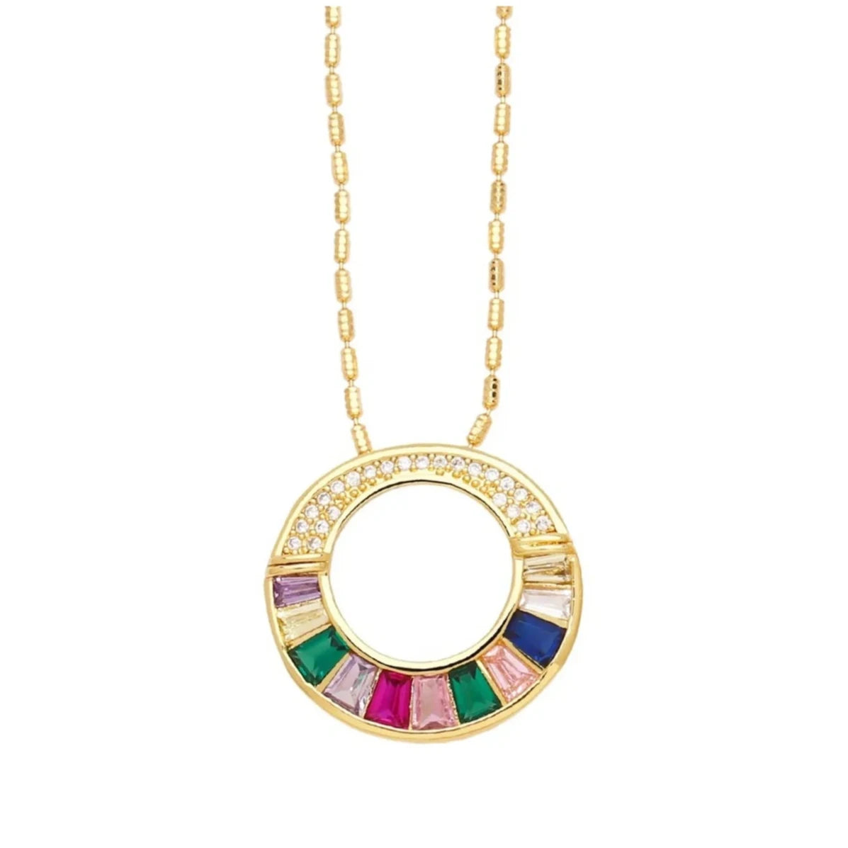 Rainbow Circle Necklace