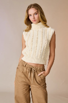 (Cream)Willow Textured Knit Sweater Vest