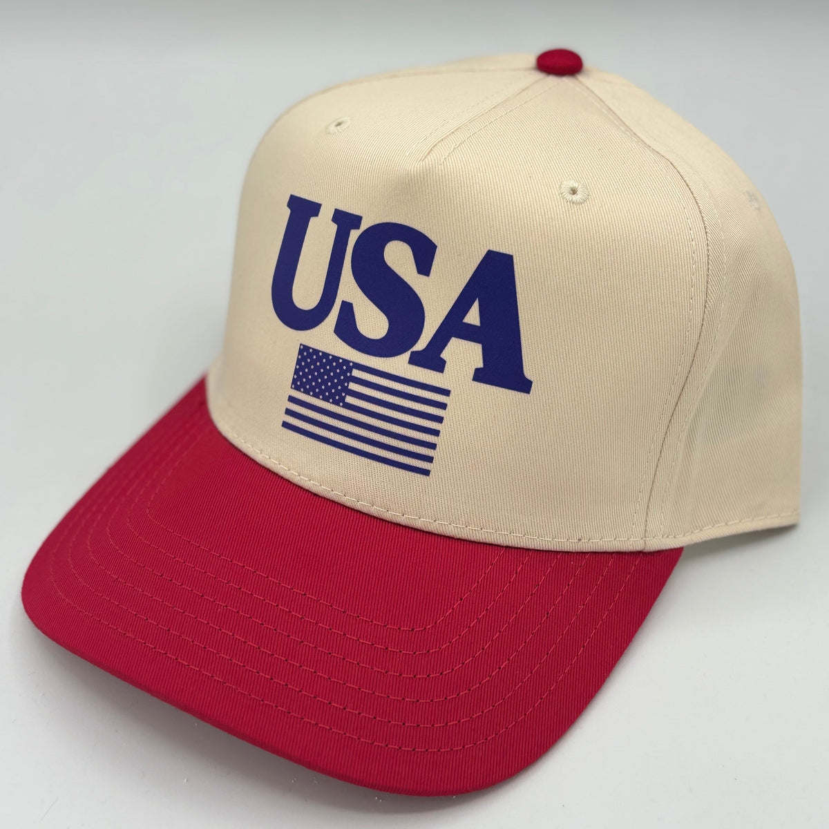 USA Flag Hat - Ivory/Red - *FINAL SALE*