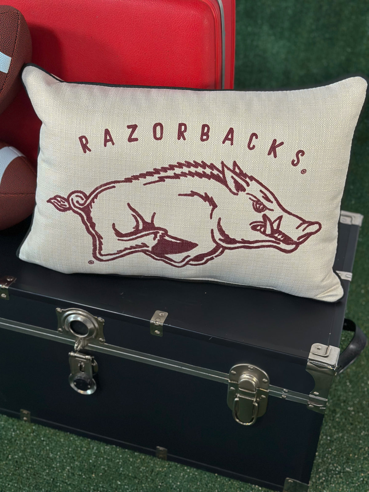 Grunge Arkansas Logo Pillow