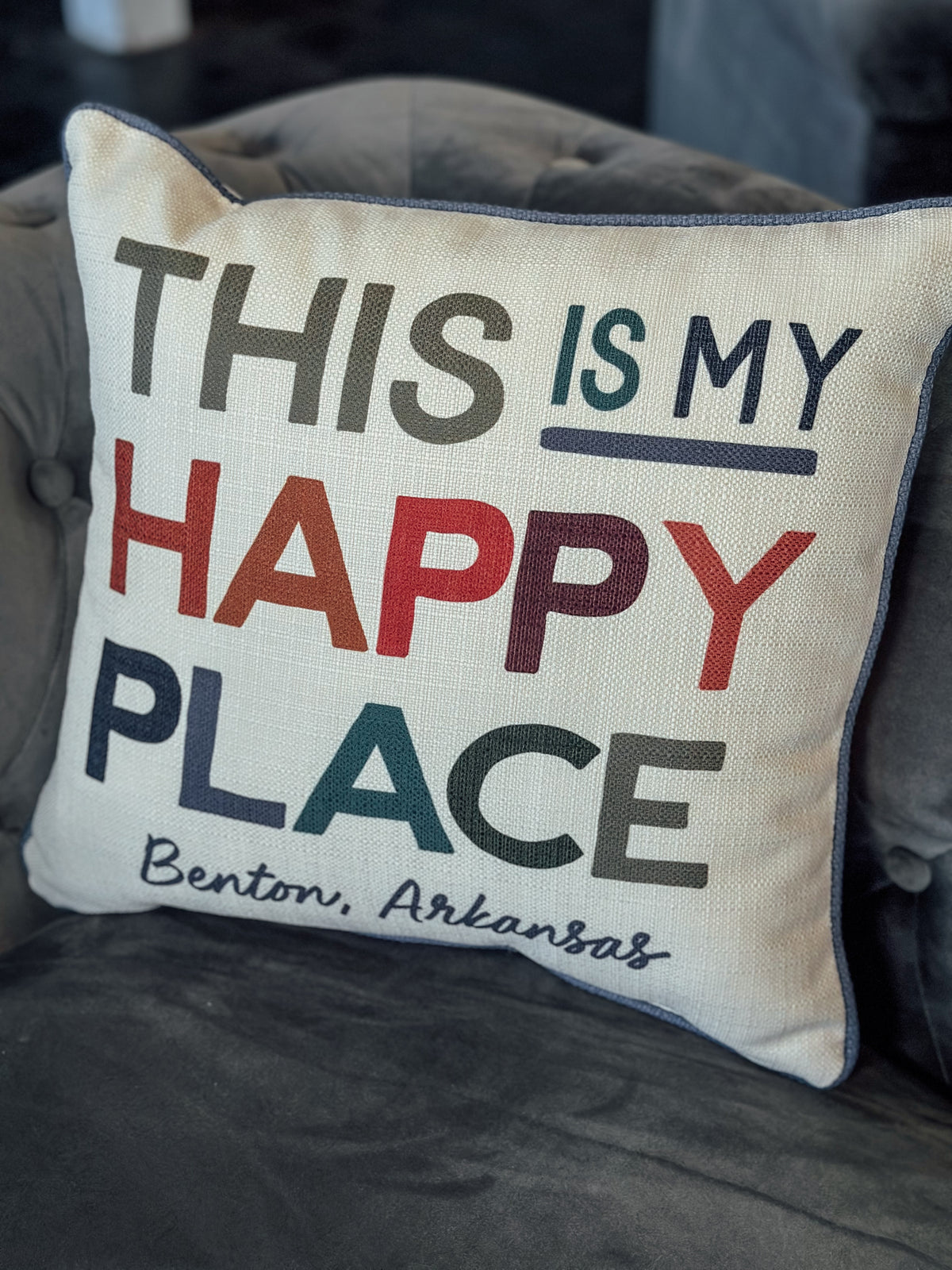 Benton, AR Happy Place Pillow