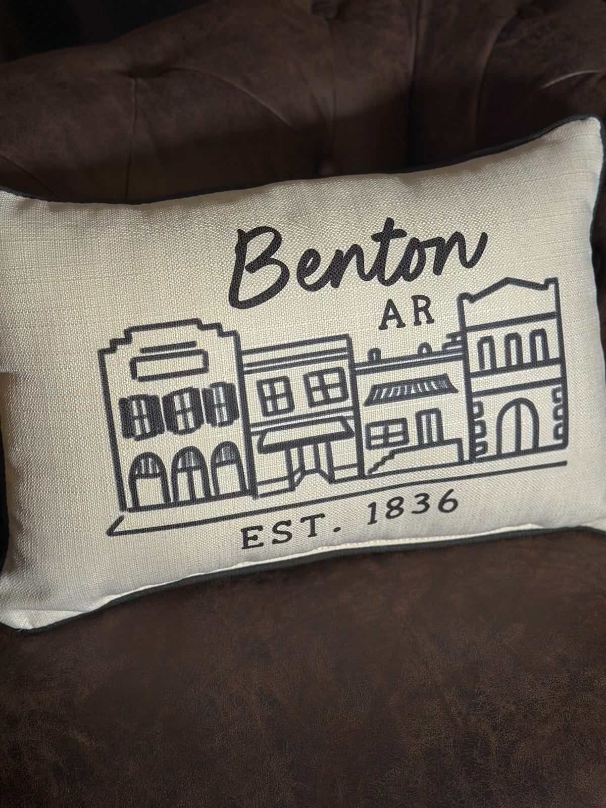 Benton, AR Main Street Hometown Pillow