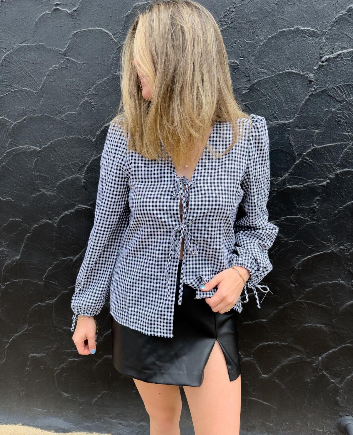 Plaid Tie Top