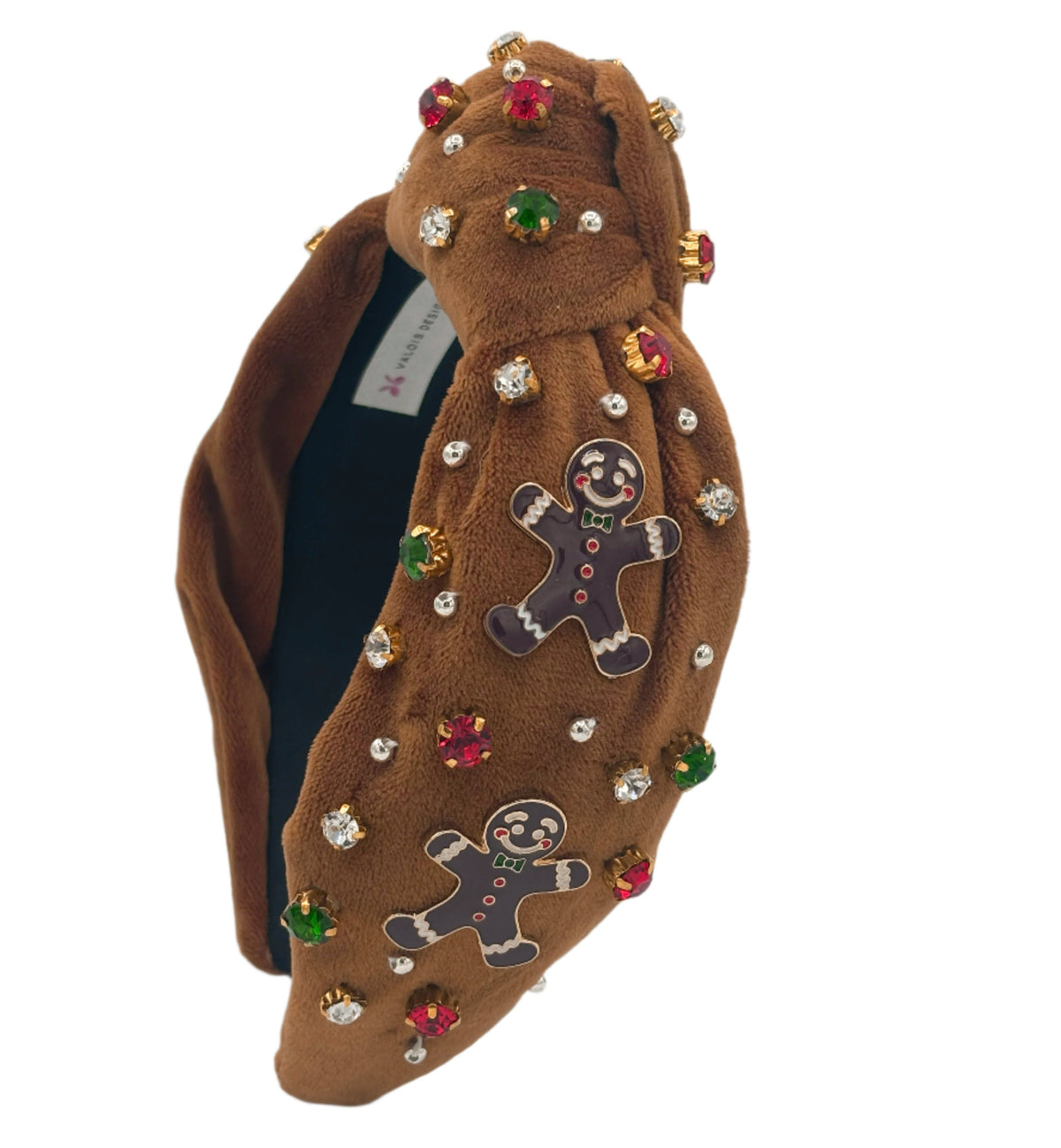 Gingerbread Man Headband With Rhinestones - Adults