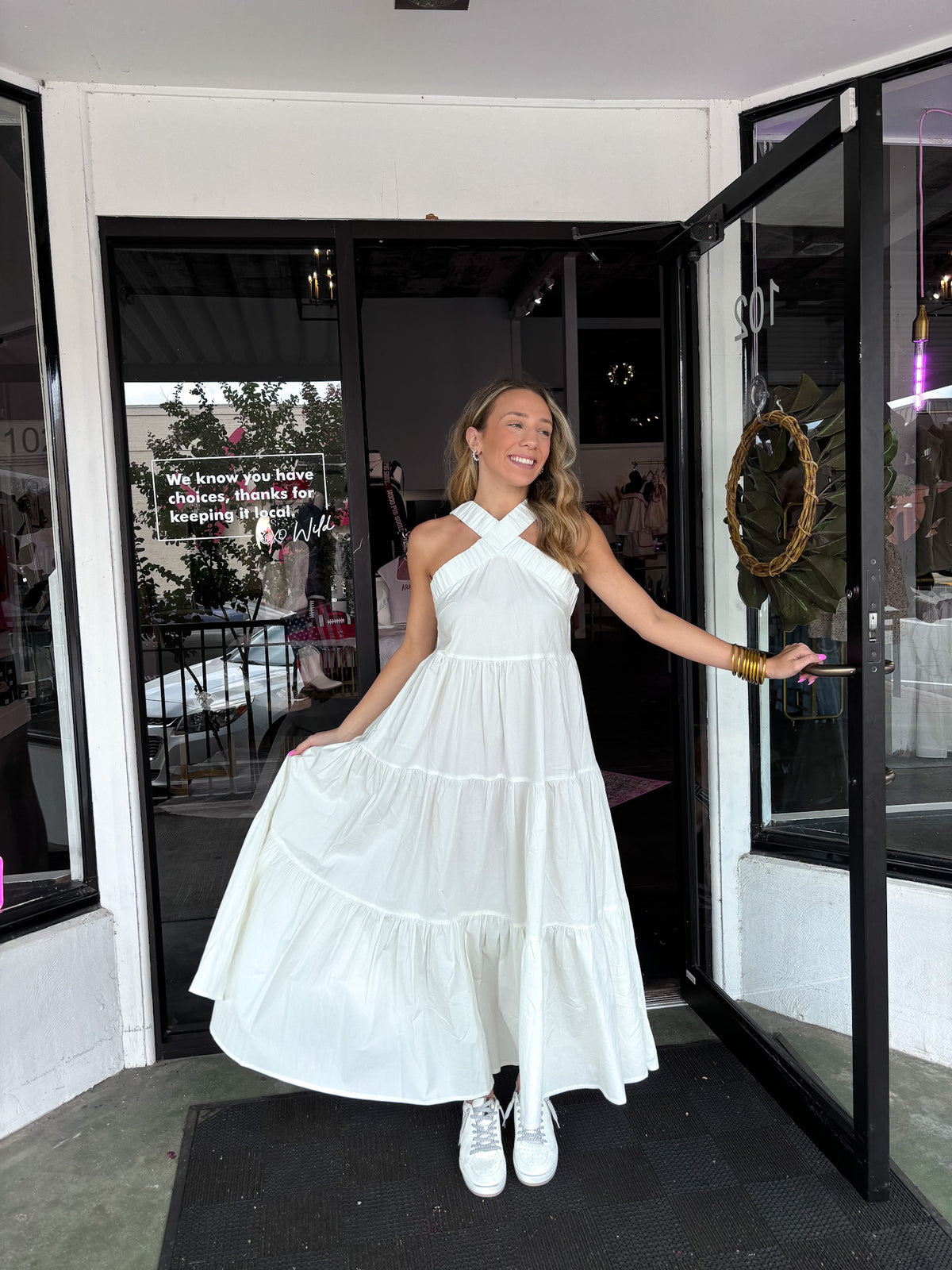 Lady In White Midi Dress