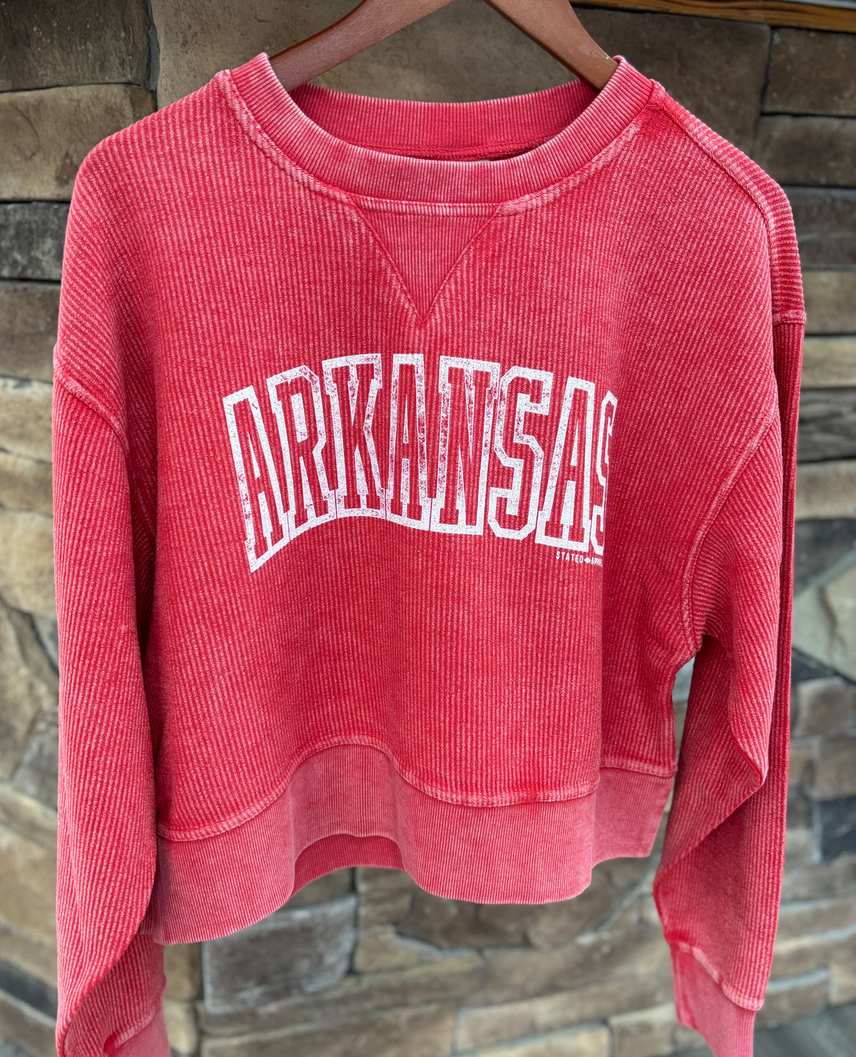 Arkansas Arch Ribbed Chicka-D Sweatshirt - Red