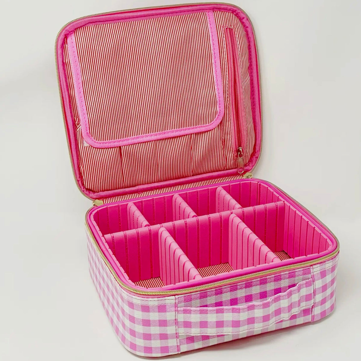 Pink Gingham Glam Girl Cosmetic Case