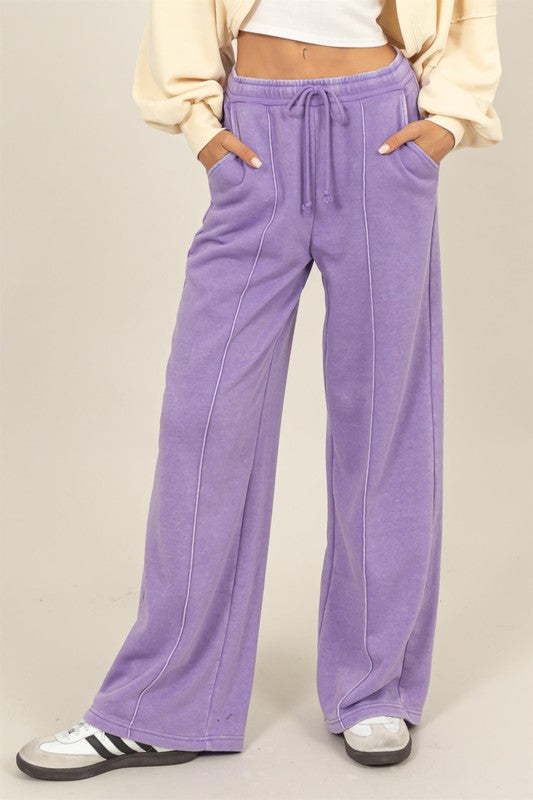 Lavender Wide Leg Sweatpants