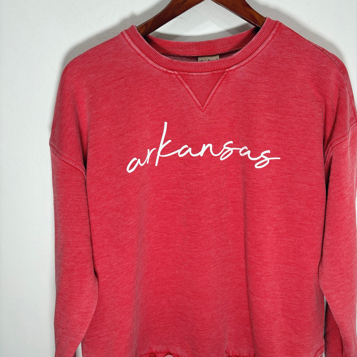 Arkansas Script - Chicka-D Acid Washed Sweatshirt