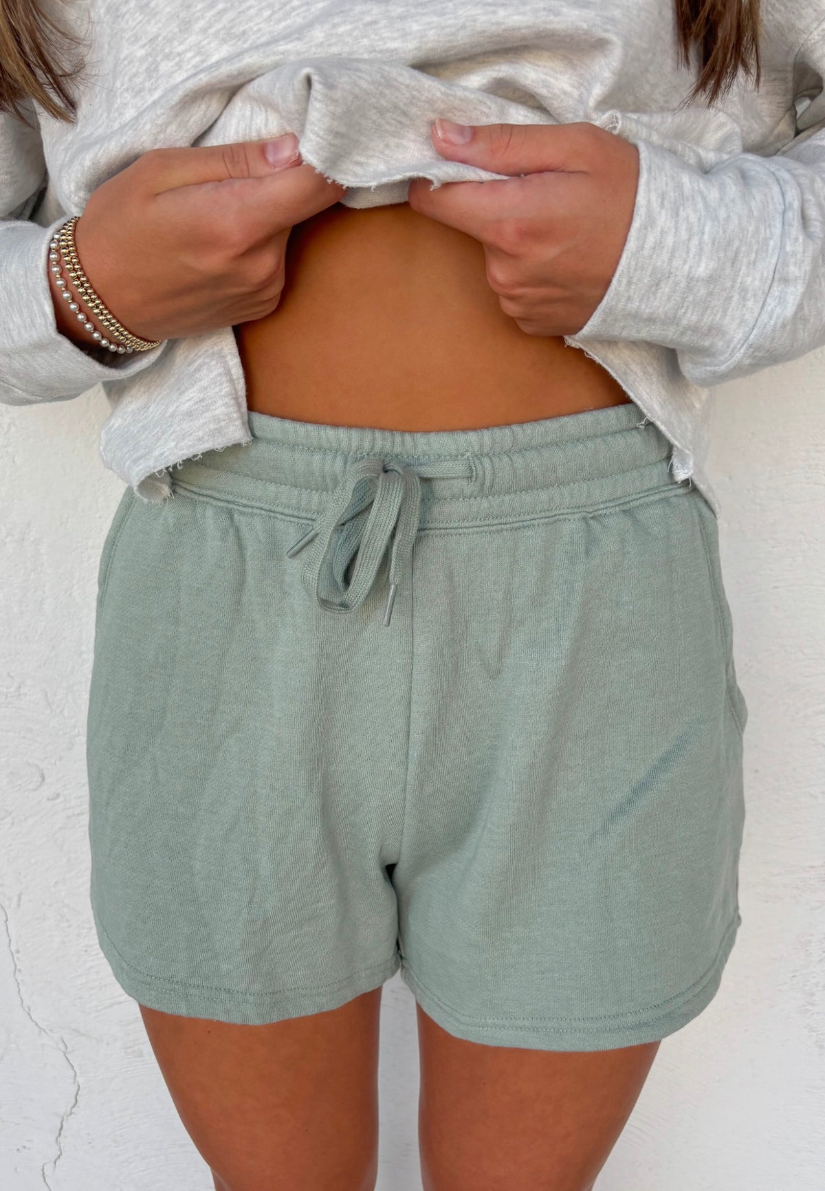 Lightweight California Wave Sweatshorts - Sage Green