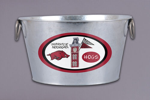 University of Arkansas Galvanized Bucket