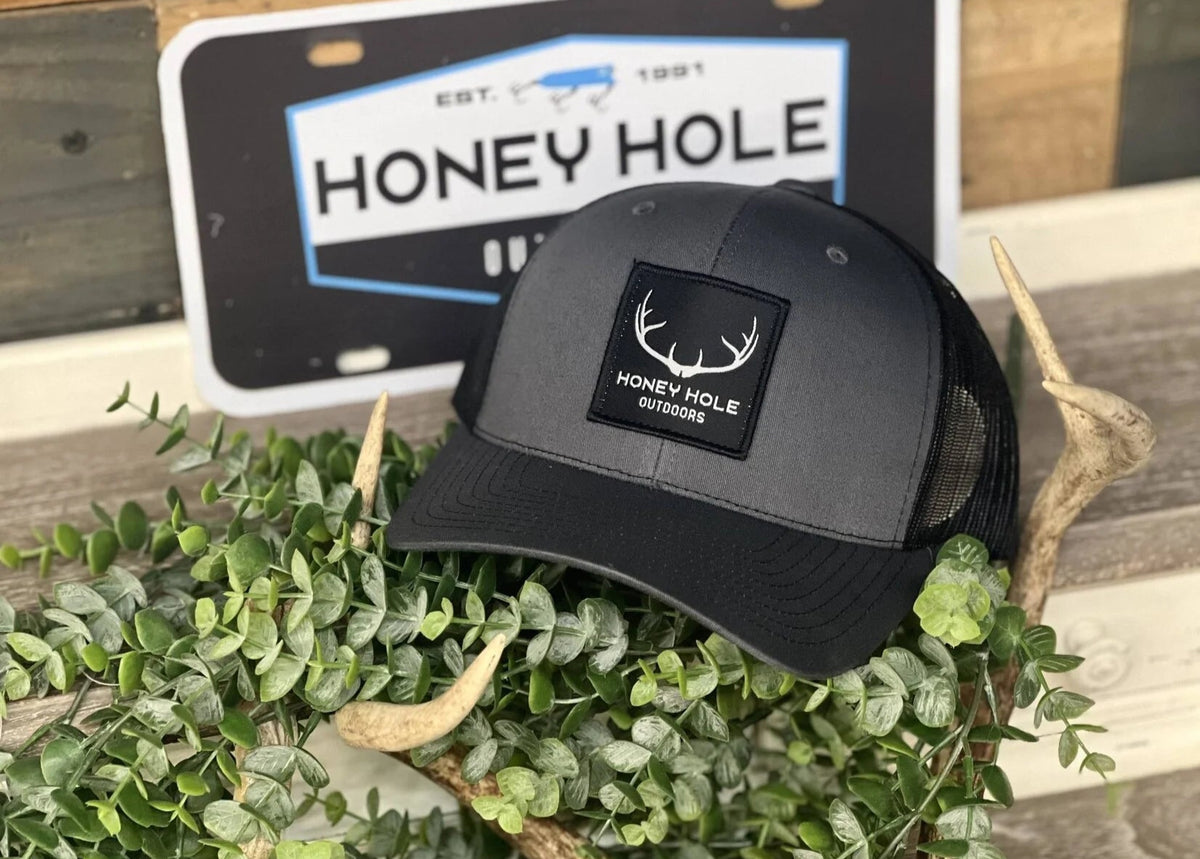 Honey Hole Big Buck Black Patch Snapback Hat