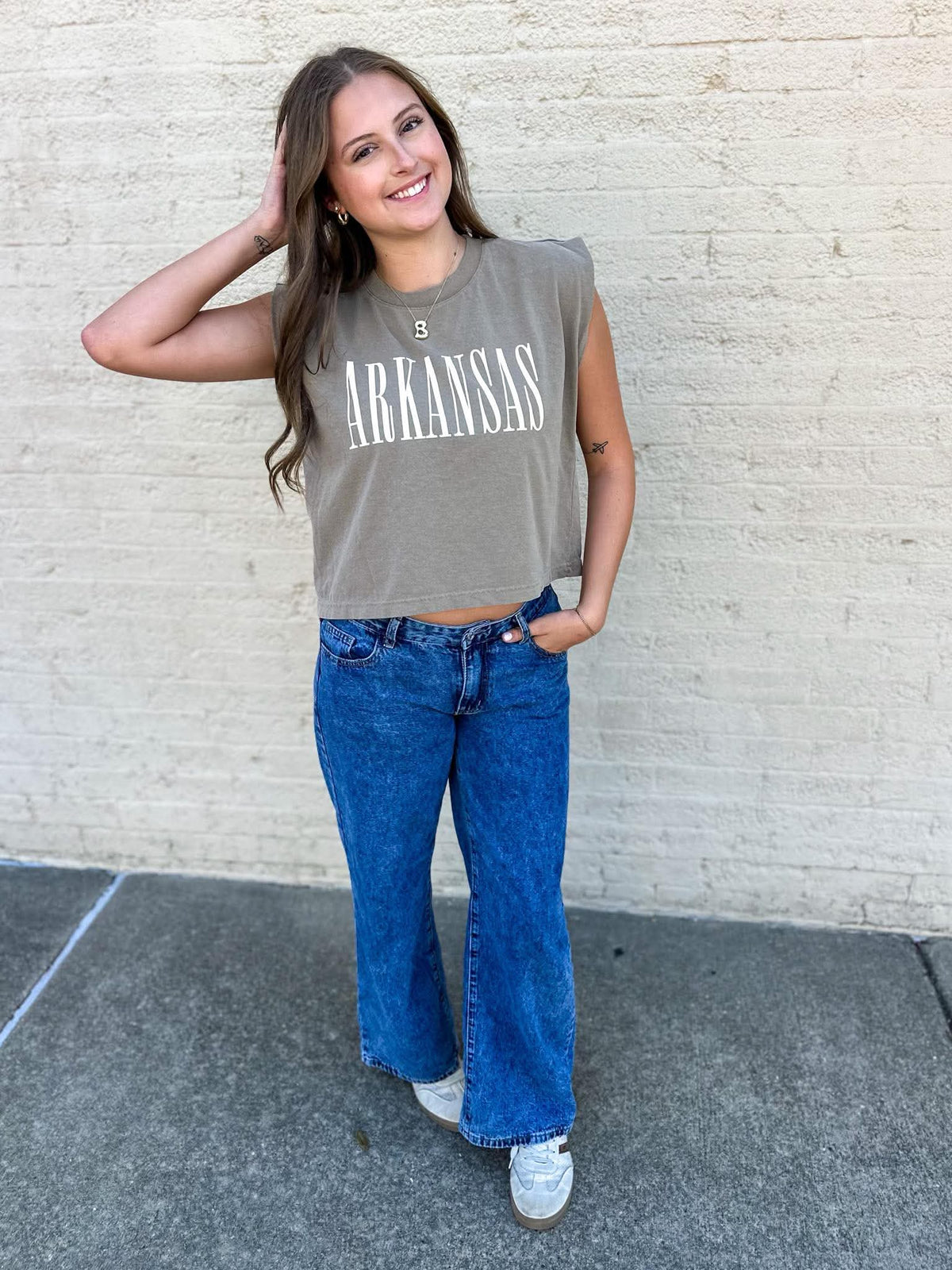 Arkansas Prep Brown Muscle Tee
