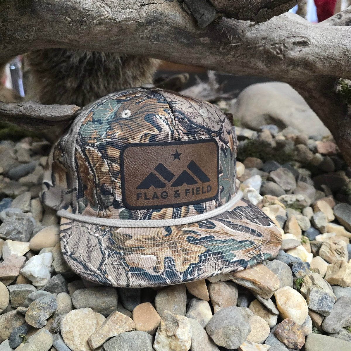 Flag and Field Leather Patch Hat