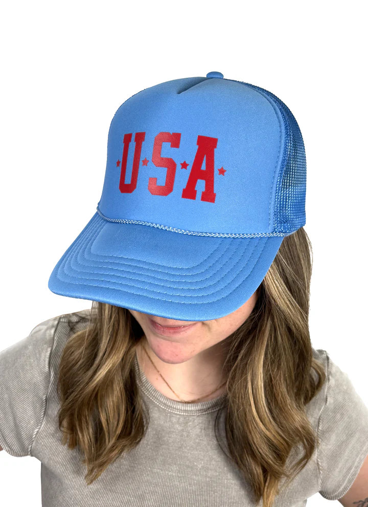 Solid Blue USA Hat