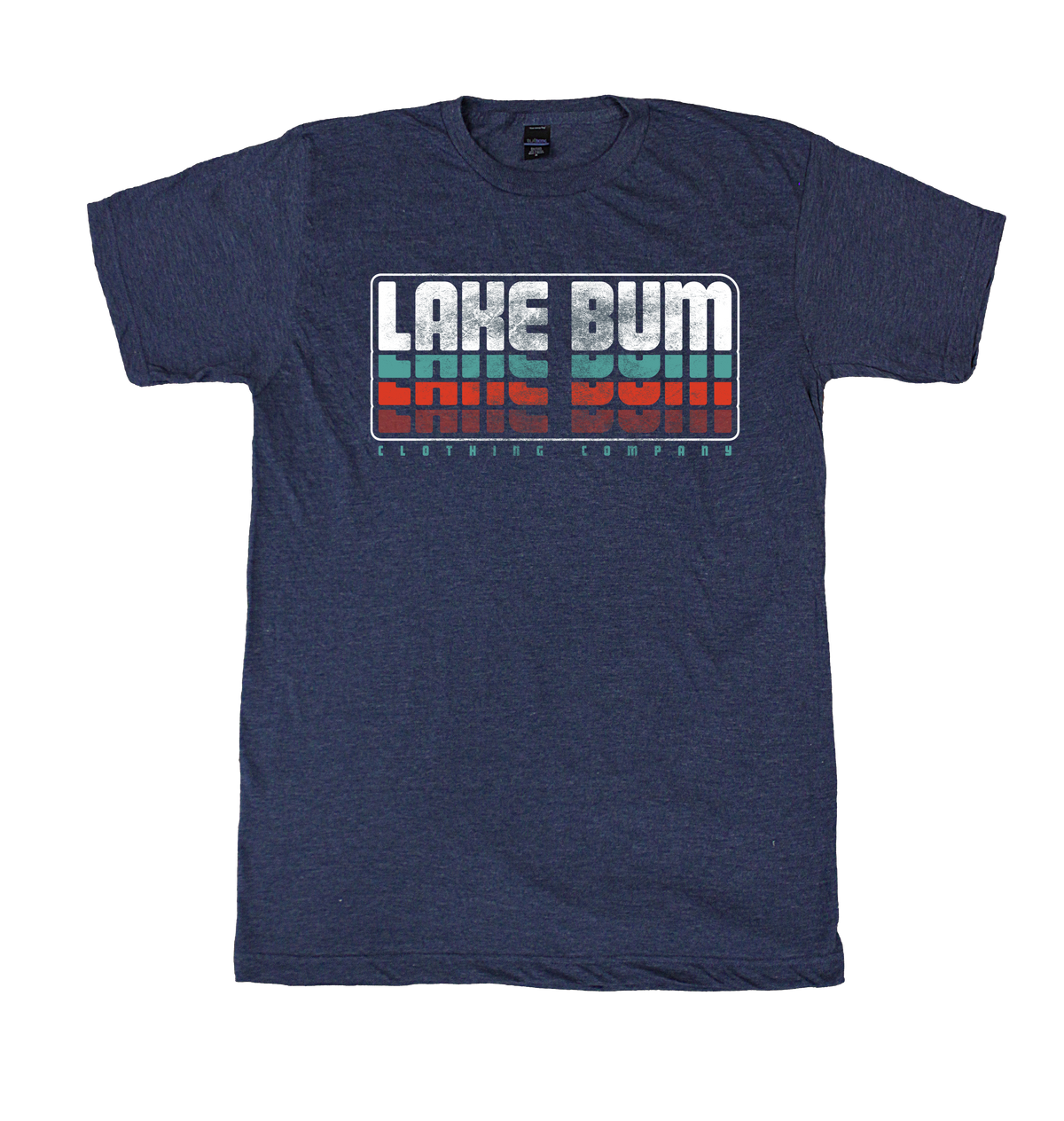 Lake Bum Retro Stack Blue T-Shirt